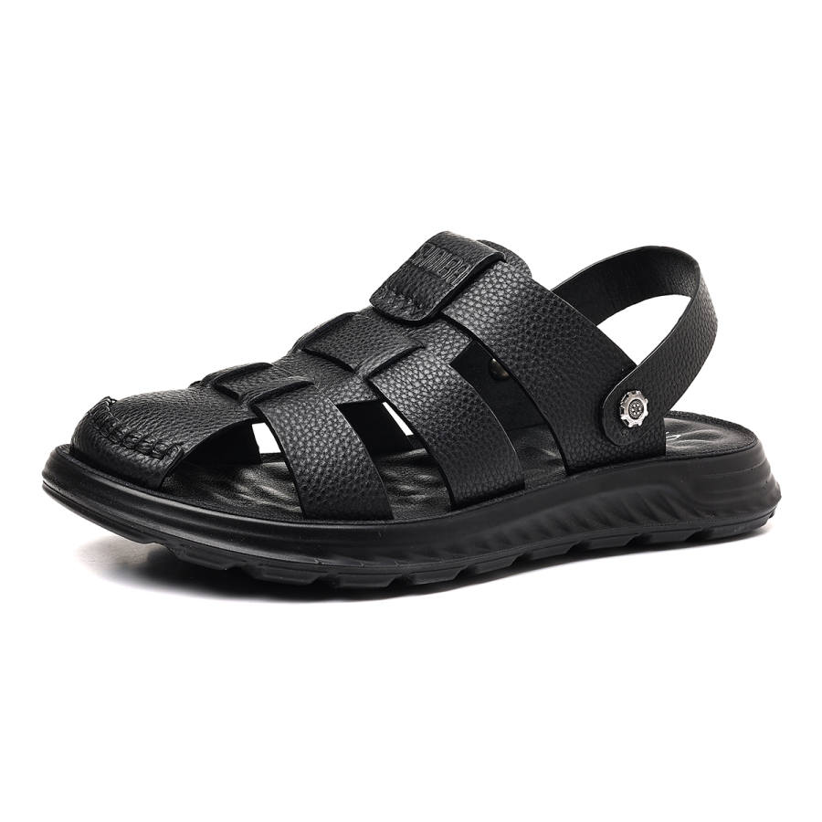 SHOUBA Cow Leather Breathable Lightweight River Trekking Shoes Men's Black