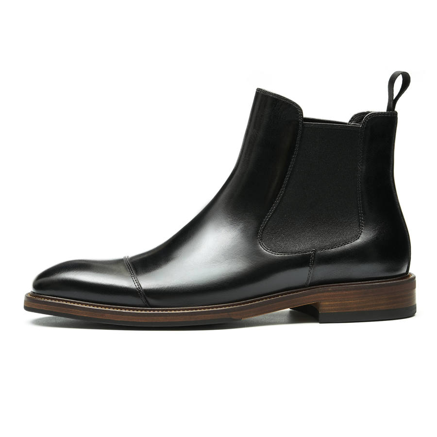 ASTON M.JAZZ Cow Leather Short Chelsea Boots Men's