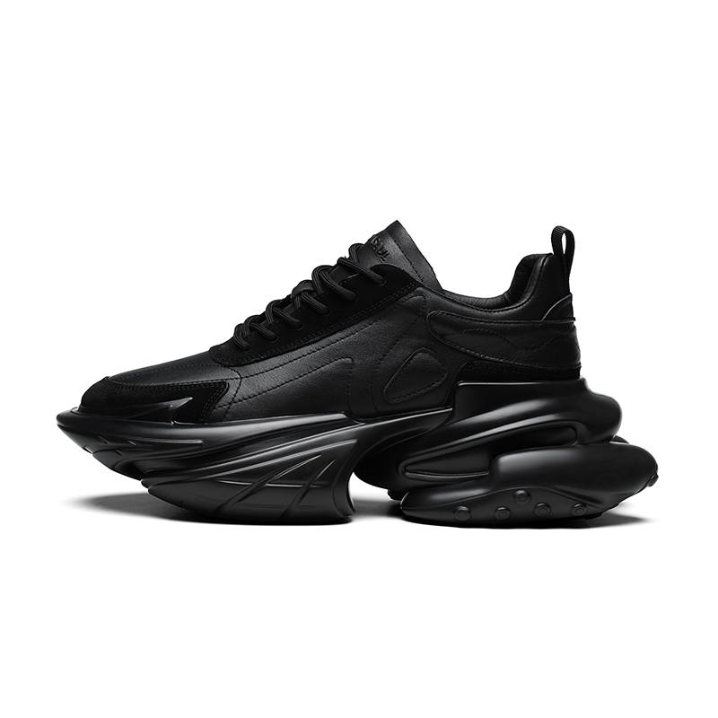 PARDASAUL Cow Leather Abrasion Resistant Abrasion Resistant Low top Chunky Sneakers Men's Black