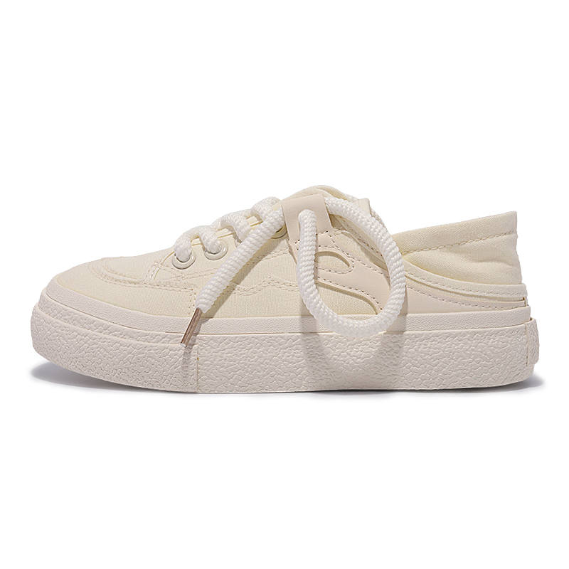 ZHANGXIAOJIE Canvas Abrasion Resistant Abrasion Resistant Low top Skateboard Shoes Women's Beige