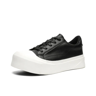 JIJILANGPIN Pu Height Increasing Low top Skateboard Shoes Men's