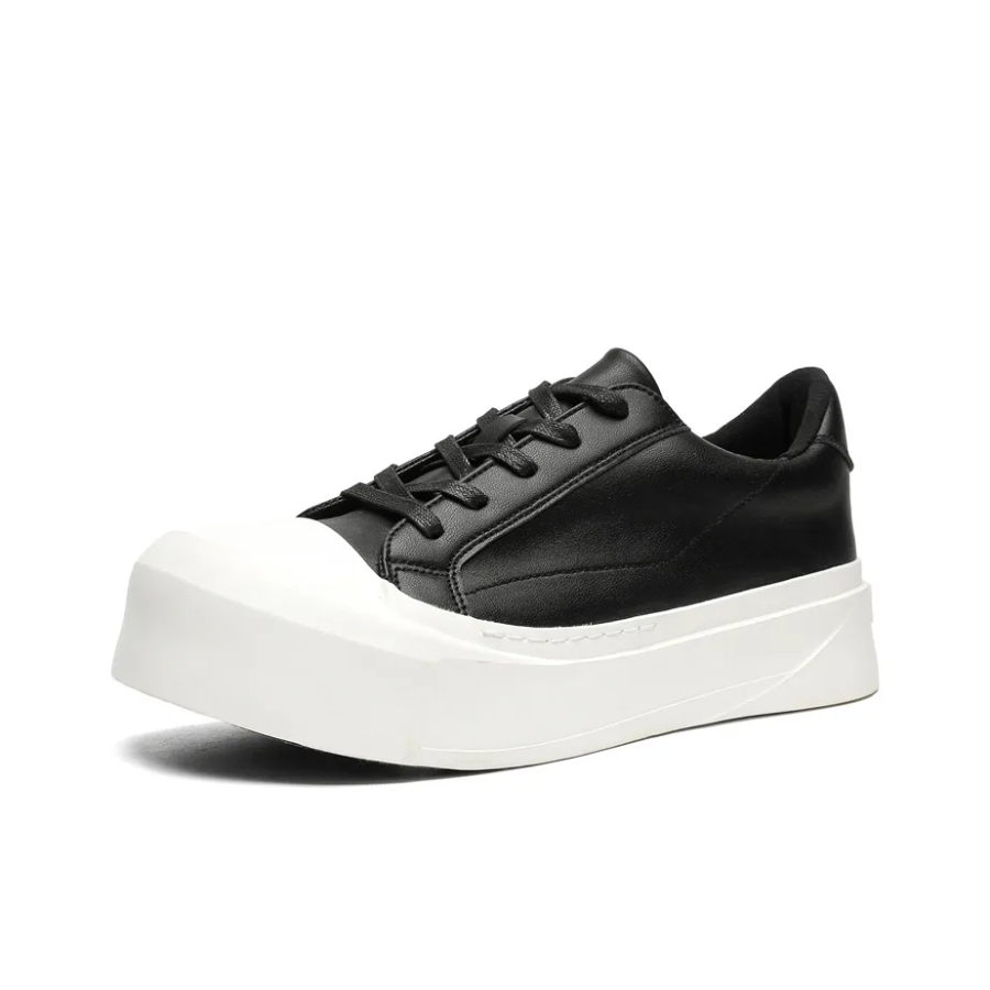 JIJILANGPIN Pu Height Increasing Low top Skateboard Shoes Men's