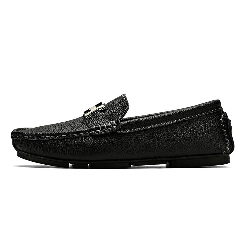 CITONGXIANSHENG Top Grain Cow Leather Casual Shoes Men's Black