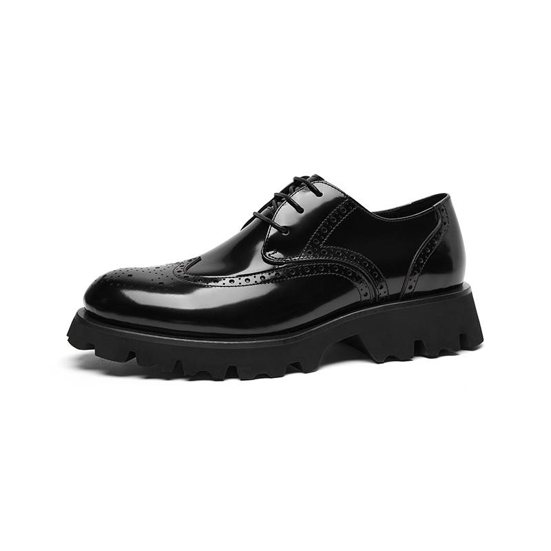 Hautton Top Grain Cow Leather Casual Shoes Men's Black