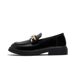 LAOMIAO Cow Split Leather Loafers 3.6cm Women's Black