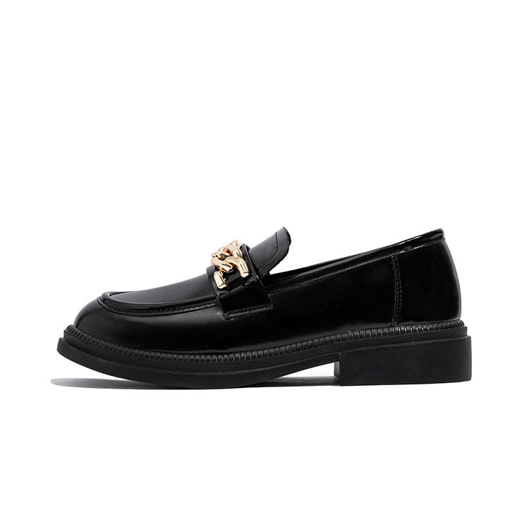 LAOMIAO Cow Split Leather Loafers 3.6cm Women's Black