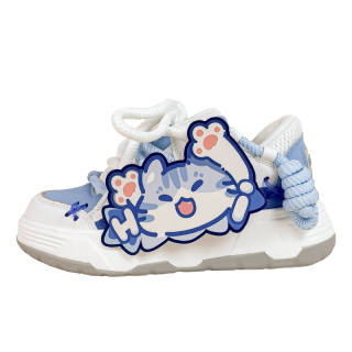 A&M Low top Skateboard Shoes Women's White Blue