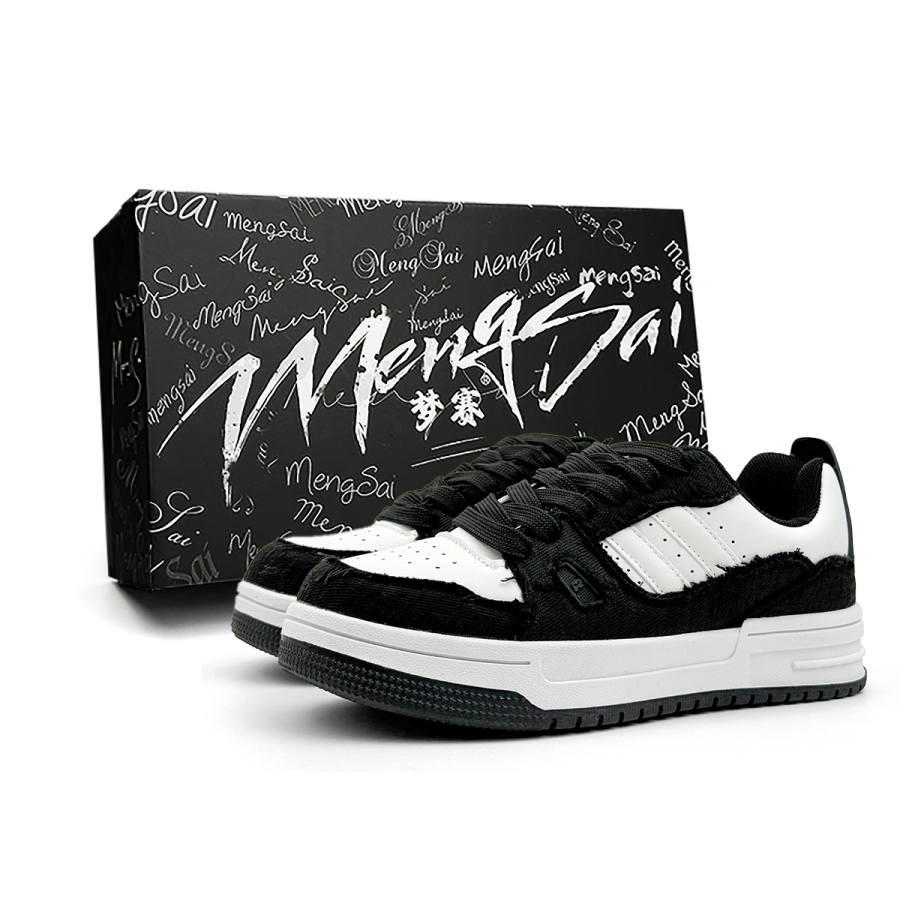 Mengsai Slip Resistant Abrasion Resistant Slip Resistant Abrasion Resistant Low top Skateboard Shoes Unisex Black