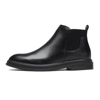 ZONEJOY Synthetic Leather Crew Chelsea Boots Men's Black