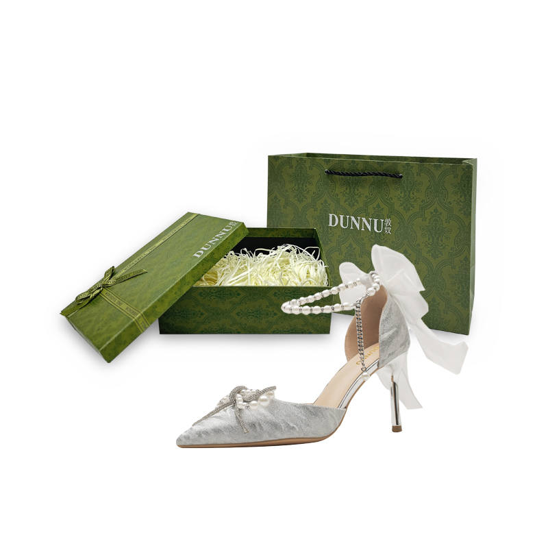 DUNNU Leather Slim Heel High Heels Women's