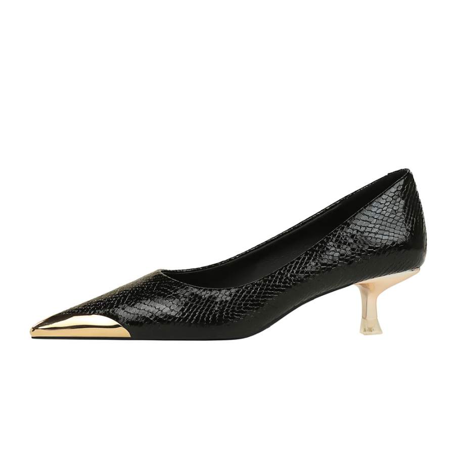 QITUMAUL Pu Slim Heel High Heels 4.5cm Women's