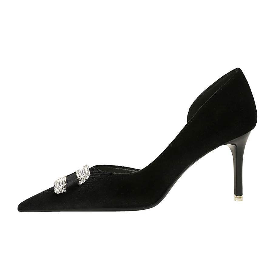 QITUMAUL Suede Slim Heel High Heels Women's