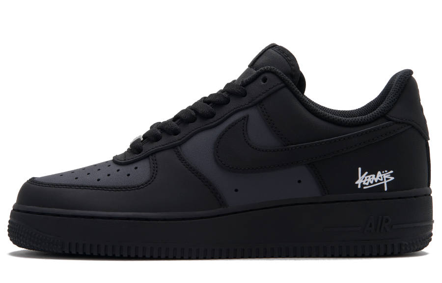 Nike Nike Air Force 1 Wooden Kiss Spring Flower 1.1 Soul Creation Low top Skateboard Shoes Unisex Black Gray