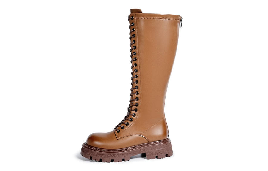 EBLAN EBLAN Leather Knee high Boots Women's Yellow Brown