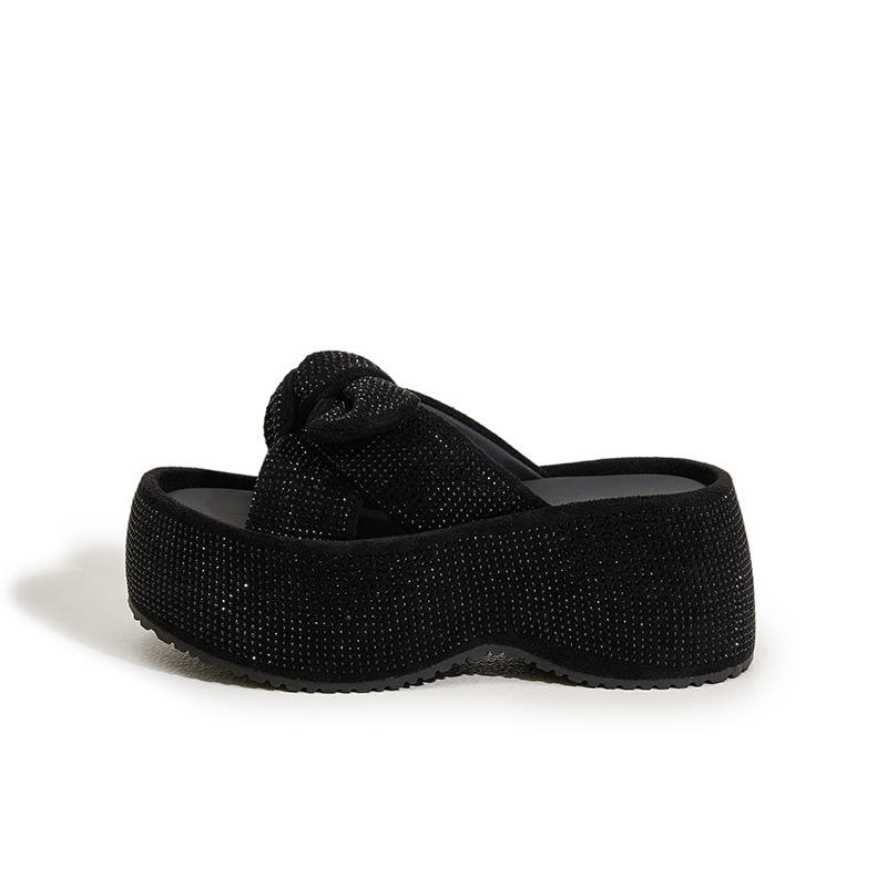 MILANLIANGE Rhinestone Cushioning Abrasion Resistant Quiet Slide Slippers Women's