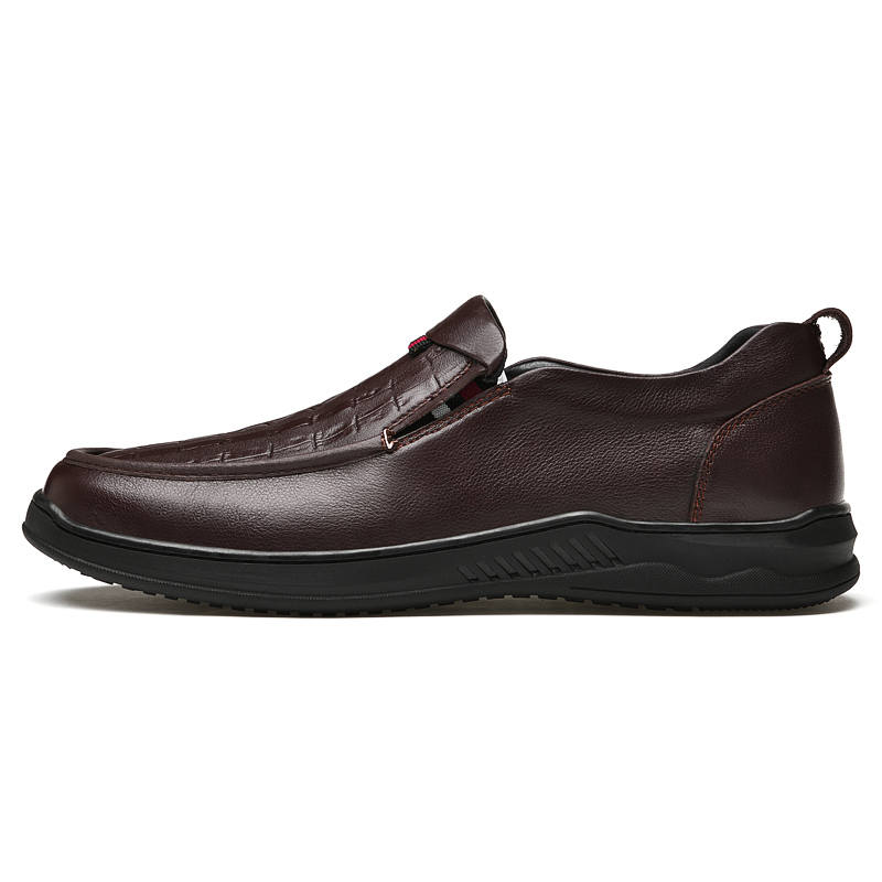 CITONGXIANSHENG Top Grain Cow Leather Casual Shoes Men's Brown