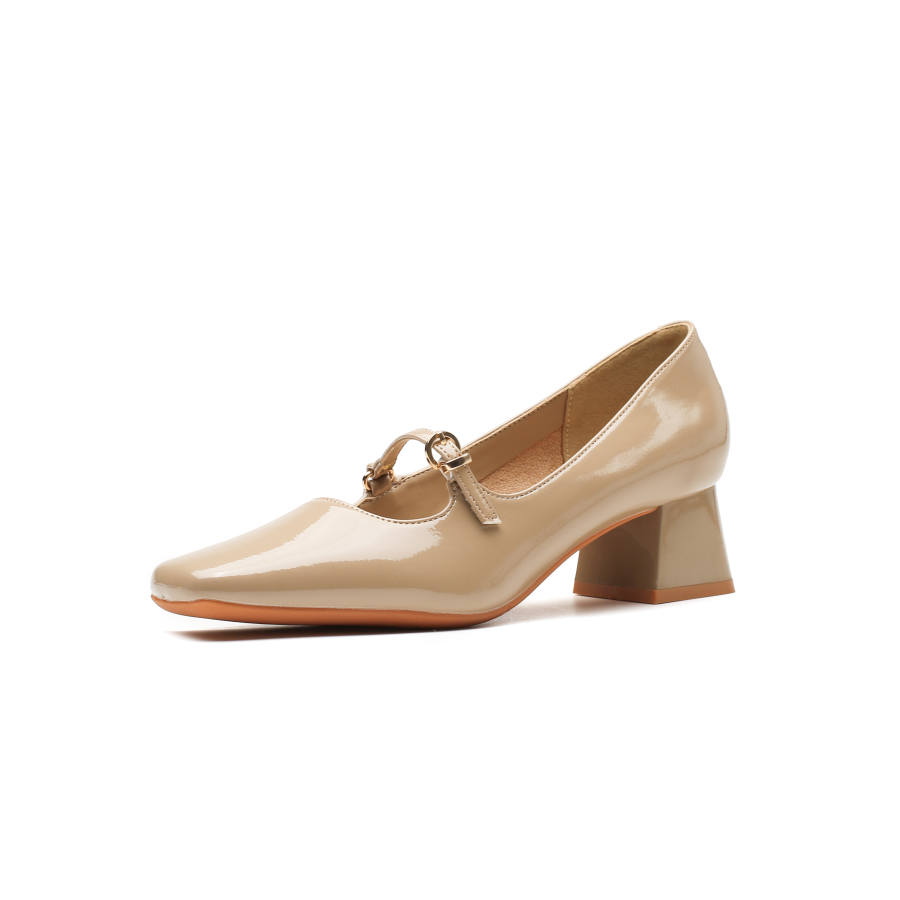 ZUOMILUO Patent Leather Chunky Heel High Heels Women's