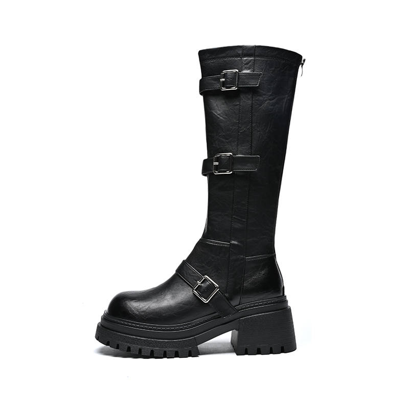 ZHR Knee High Boots Women's Black/Brown