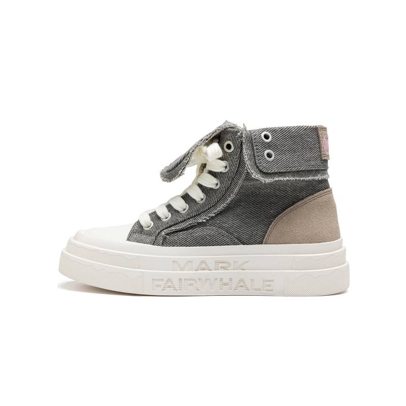 FAIRWHALE Skateboard Shoes Women's High Top White