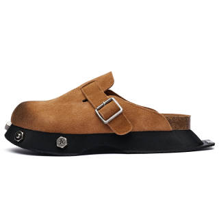 Zuogedu Rubber Sole Slip Resistant Slip Resistant Platform Height Increasing 5cm Outerwear Closed Toe Slippers Unisex