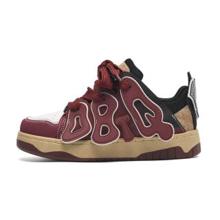 ABCIO Synthetic Leather Waterproof Cushioning Low top Skateboard Shoes Unisex Red