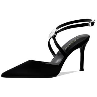 LANMOU Slim Heel High Heels 8cm Women's Black