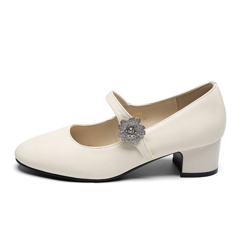 ZHR Chunky Heel Mary Jane Shoes 4.5cm Women's