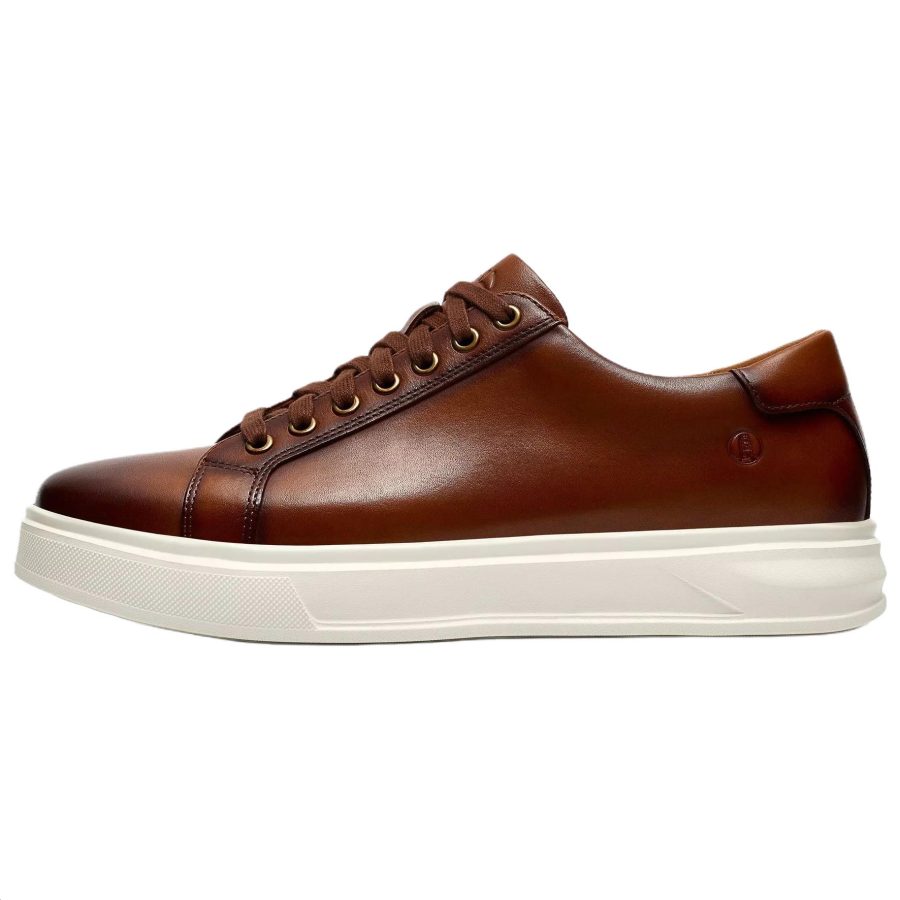 Clarks Goswell Tie Leather Low top Skateboard Shoes Men's Tan