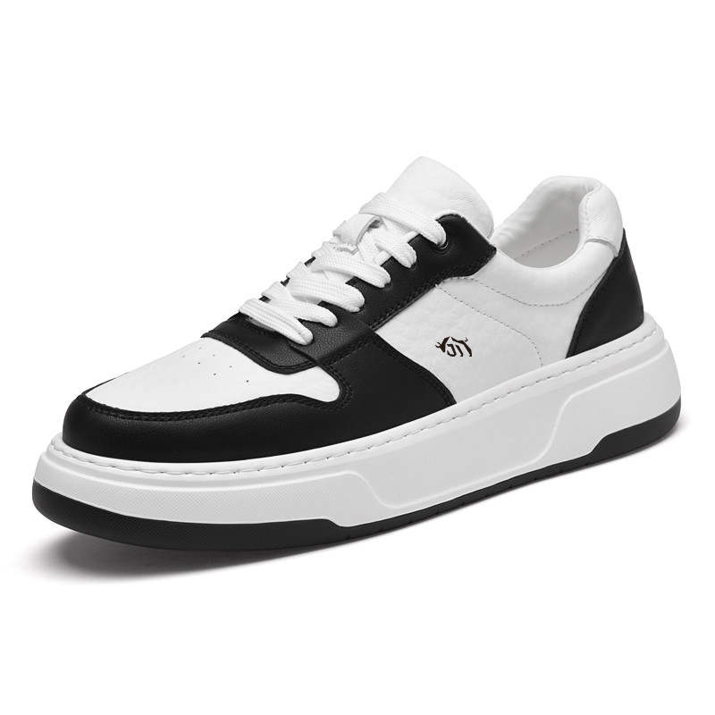 GONGNIULEITING Top Grain Cow Leather Low top Skateboard Shoes Unisex
