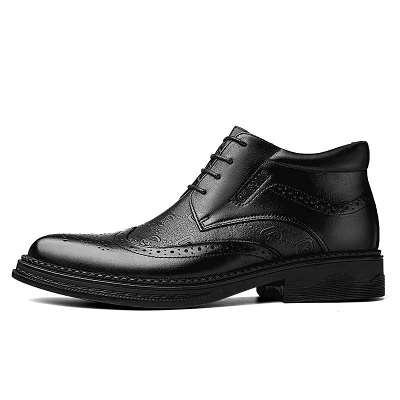 CKVUSAMG Top Grain Cow Leather Dress Shoes Men's Black