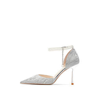 ANGEL BOY Slim Heel High Heels Women's Moon Silver
