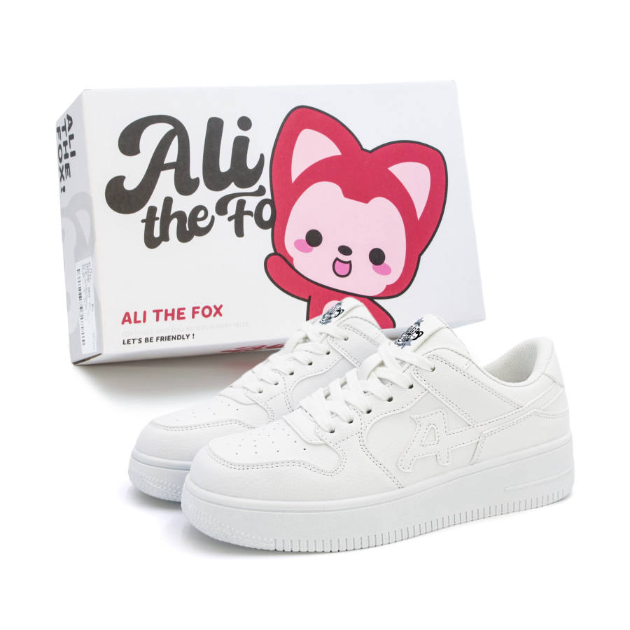 ALI THE FOX ALI THE FOX Air Force 1 Fresh White Shoes Microfiber Leather