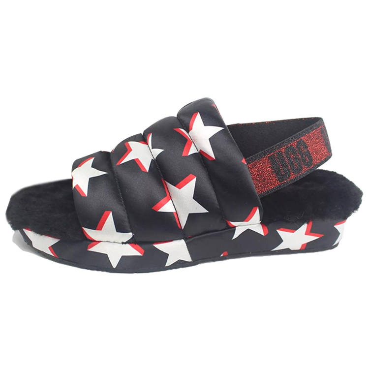 UGG UGG Puff Yeah Stars One Strap Sandals Unisex Black