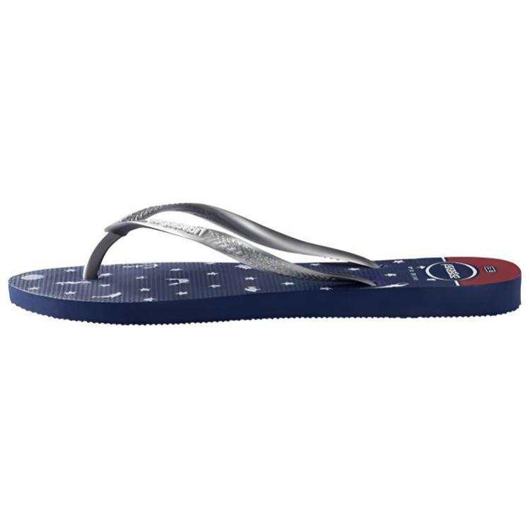 Havaianas Rubber Sole Flip Flops Women's Blue Silver