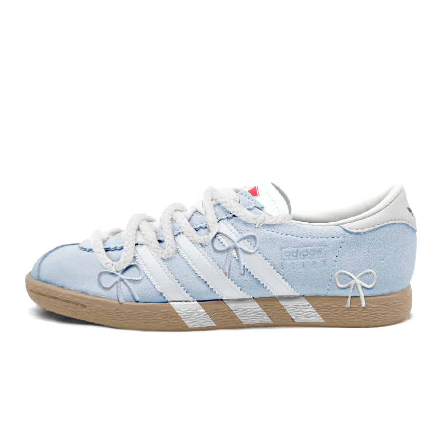 Adidas Originals Stadt Seaside Butterfly Suede Slip Resistant Low top Skateboard Shoes Unisex Light Blue