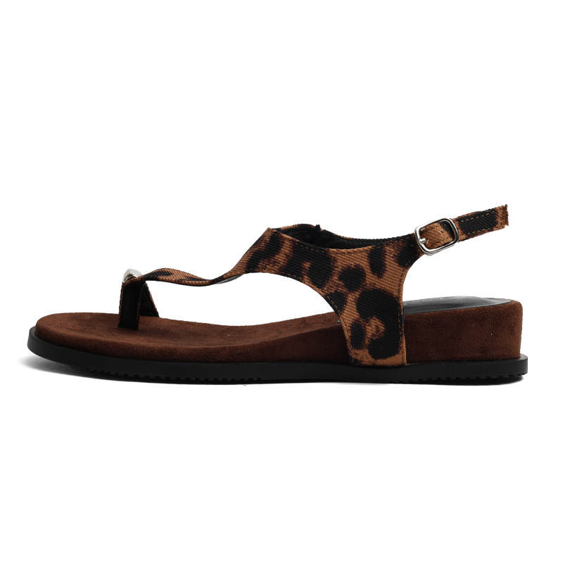 CENTRAL&KITTY CENTRAL&KITTY One Strap Sandals Women's Leopard Print