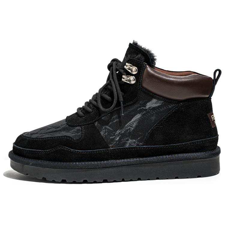 ACEMICKY Cow Suede Thermal Thickened And Fleece Lined Slip Resistant Versatile Snow Boots Men's