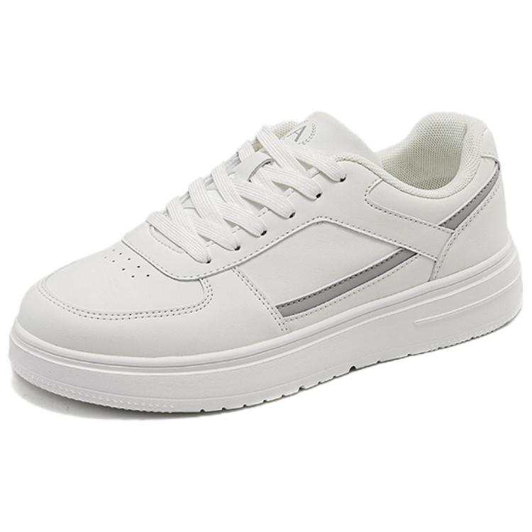 AOKANG Synthetic Leather Low top Skateboard Shoes Women's White