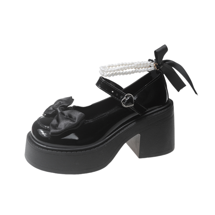 Alxnan Polyester Chunky Heel Mary Jane Shoes Women's
