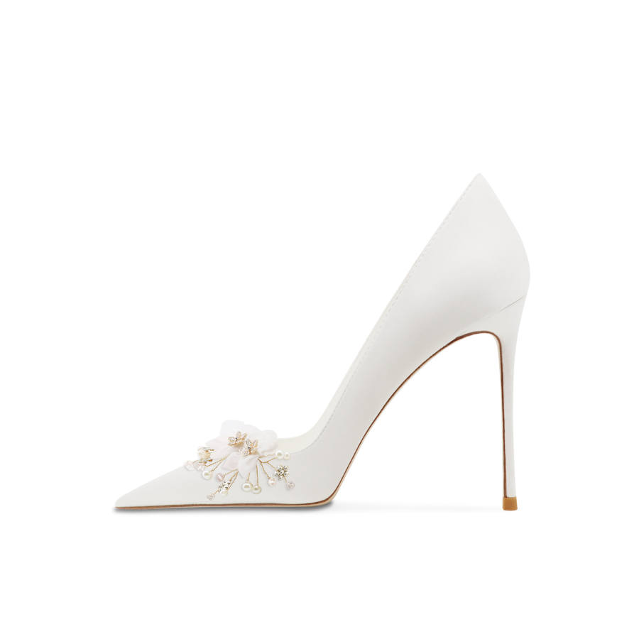 Ganxiaojie Slim Heel High Heels Women's White