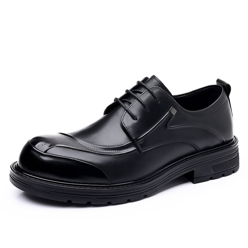 KACHILANG Cow Split Leather Casual Shoes Men's Black