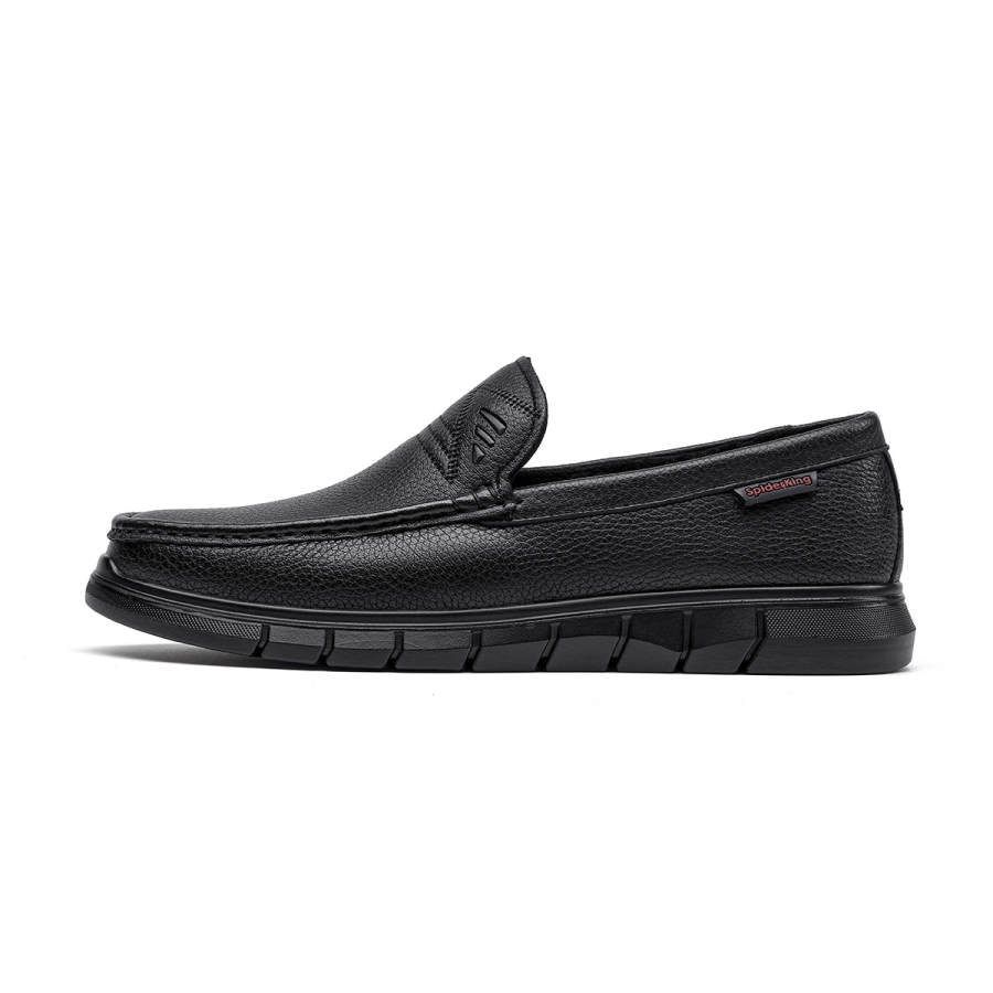 Spider King Sheepskin Casual Shoes Men's Black