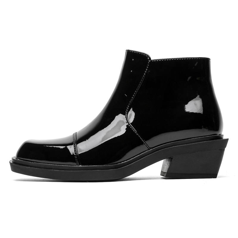 WEISHIBANGWEI WEISHIBANGWEI Microfiber Leather Ankle Boots Unisex Black