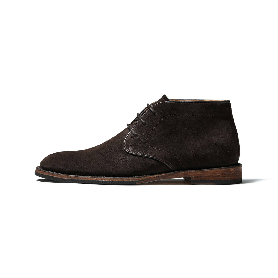 TRUFFAUT Suede Lace Up Low Top Cow Suede Ankle Boots Men's