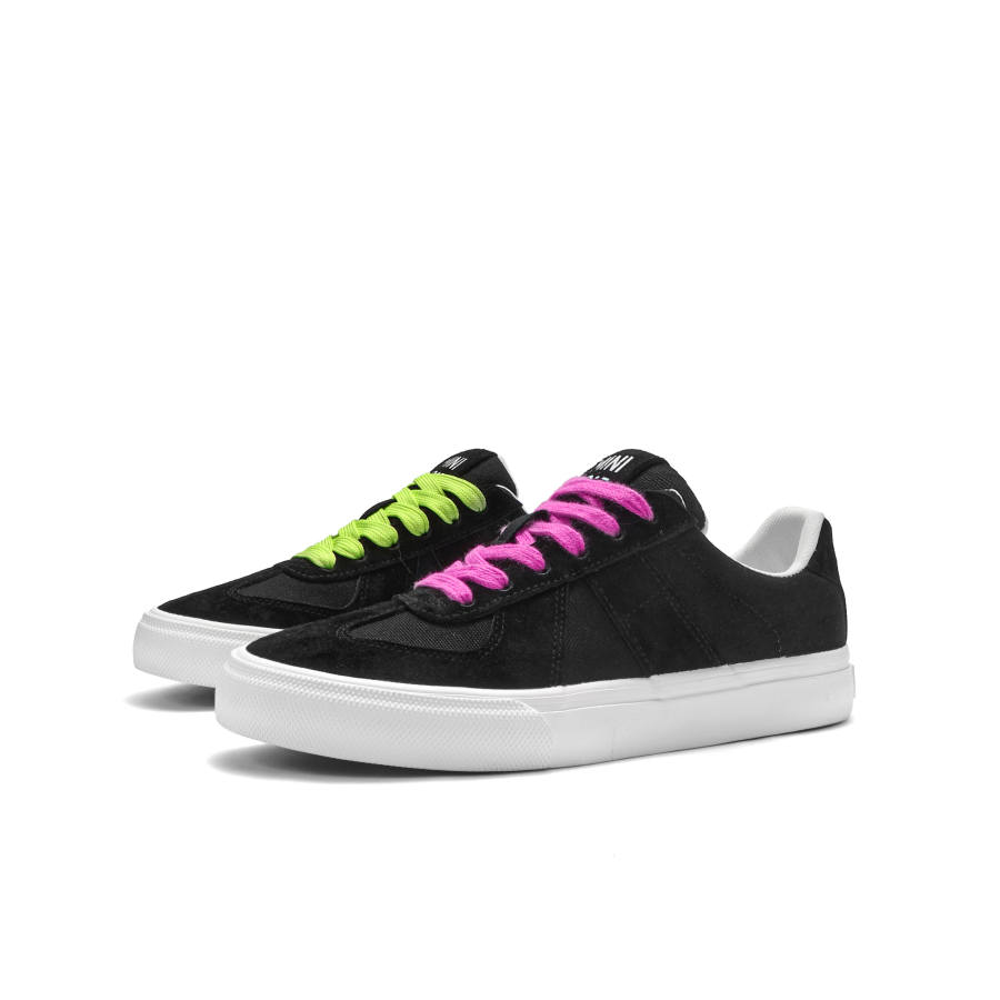 MINISO Skateboard Shoes Unisex Low Top Mismatched Black Purple Green