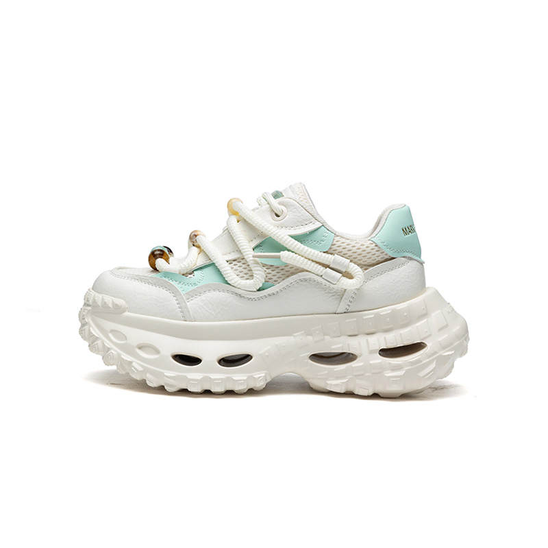 FAIRWHALE Cushioning Abrasion Resistant Breathable Coverage Height Increasing Low Top Chunky Sneakers Women's