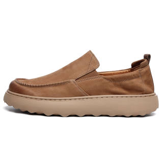 PALMPOLO Top Grain Cow Leather Men's Casual Shoes Men's Earth Yellow