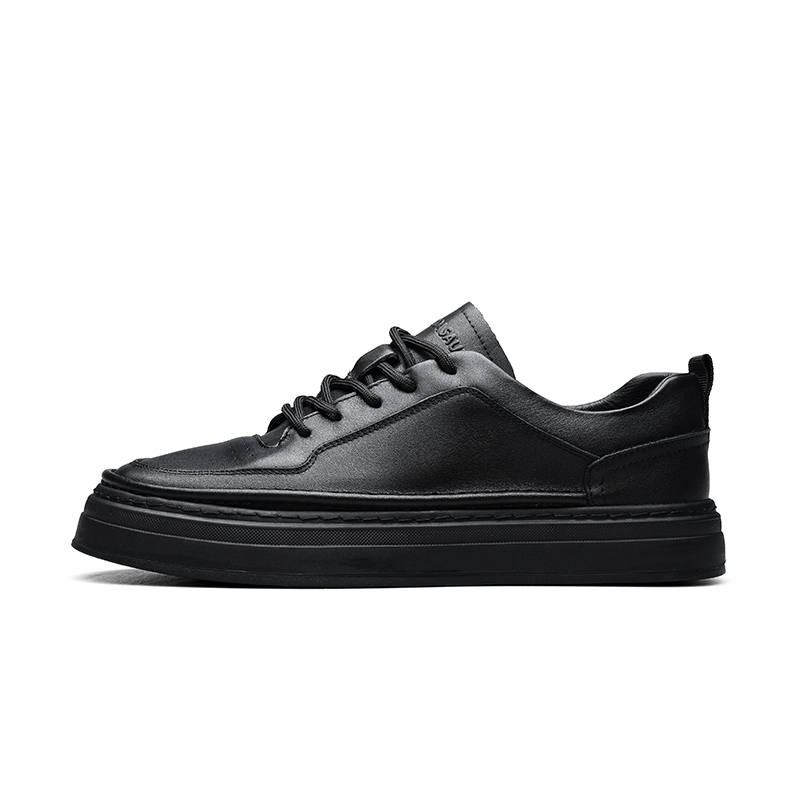 PARDASAUL Cow Leather Abrasion Resistant Abrasion Resistant Low top Skateboard Shoes Men's Black