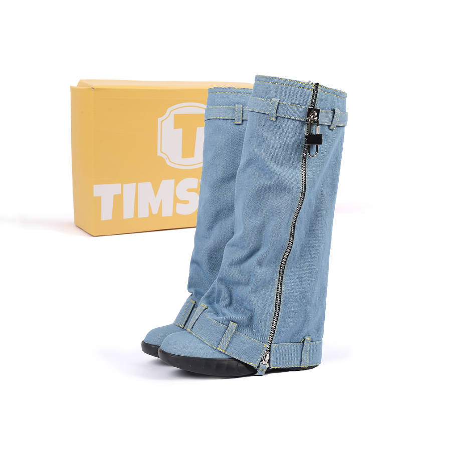 TIMSVOL Knee high Boots Women's Sky Blue