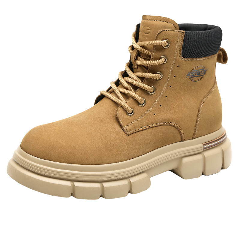 GOG Top Grain Cow Leather Fleece Lined Combat Boots Men's